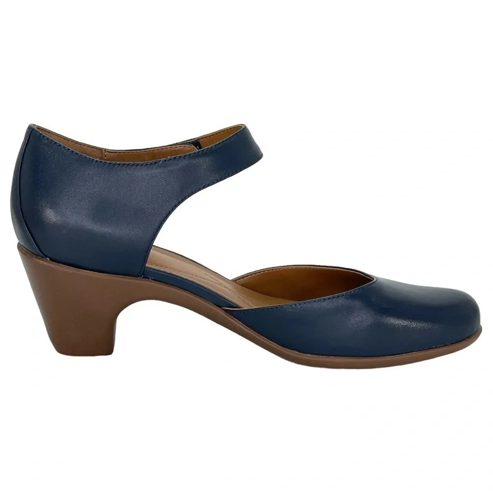Easy Spirit Clarice Dark Blue Leather Womens Heels Size 10M - Picture 5 of 16